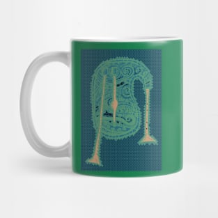 Patterned bagpipes in green Mug